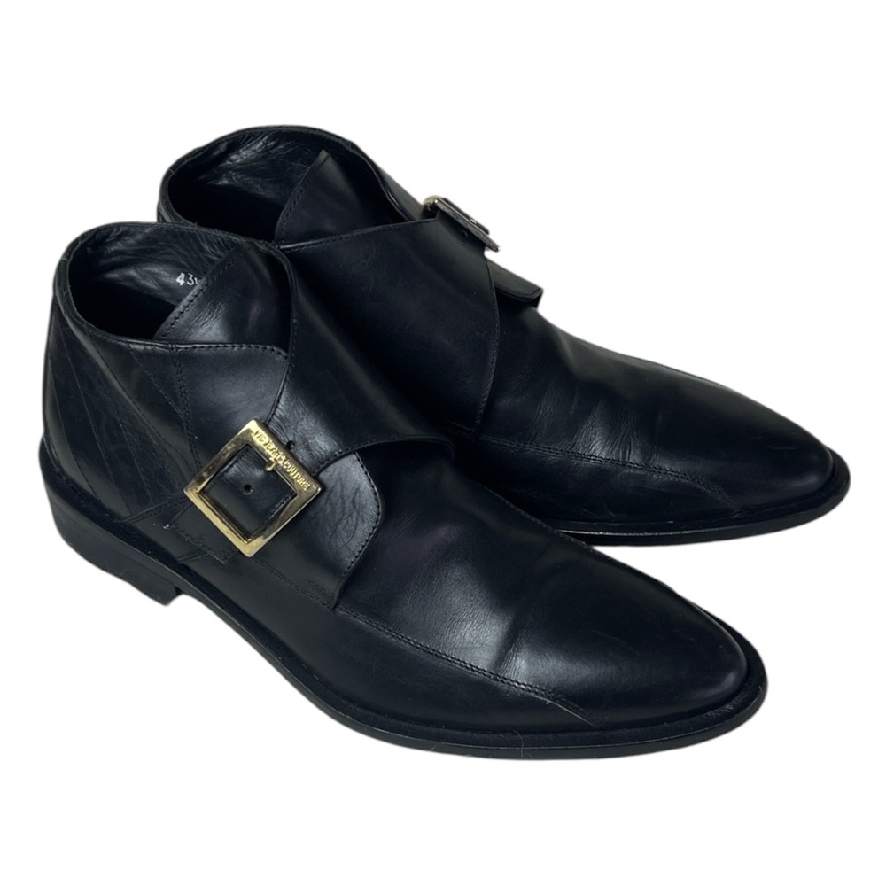 Versace Jeans Couture Men’s Black Leather Ankle Boots Size 43.5 EU